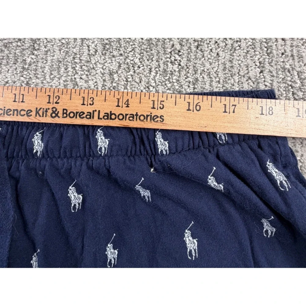 Polo Ralph Lauren Sleep Shorts Men 2X Navy Blue All Over Pony Logo Knit Lounge